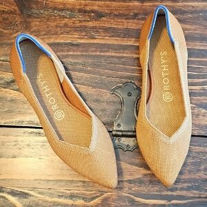 Rothy's Brown Flats with Blue Accents